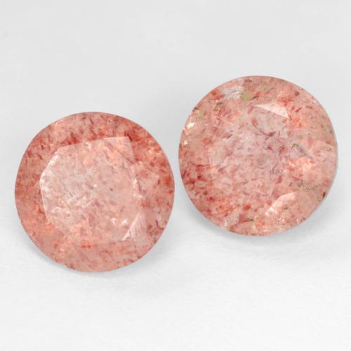 Gemas de cuarzo fresa rosa natural de 4,60 ct, corte redondo, translúcido
