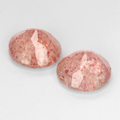 Gemas de cuarzo fresa rosa natural de 4,60 ct, corte redondo, translúcido