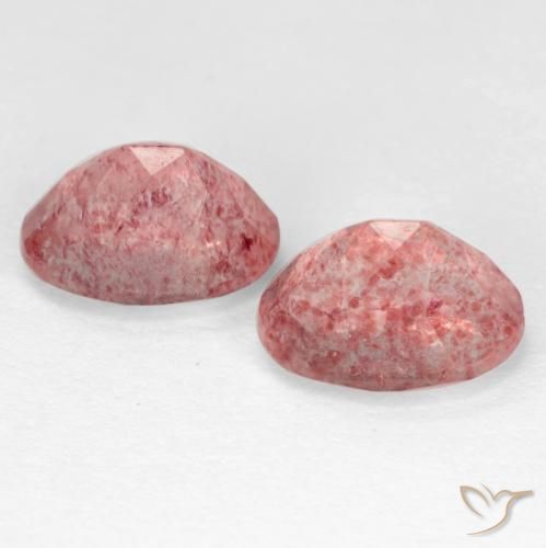 Gemas de Cuarzo fresa Rosado Bubblegum natural de 2.82 ct, Ovalada, Translúcido