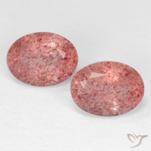 2.82ctw Natural Rosado medio cuarzo fresa, Ovalada, Translúcido