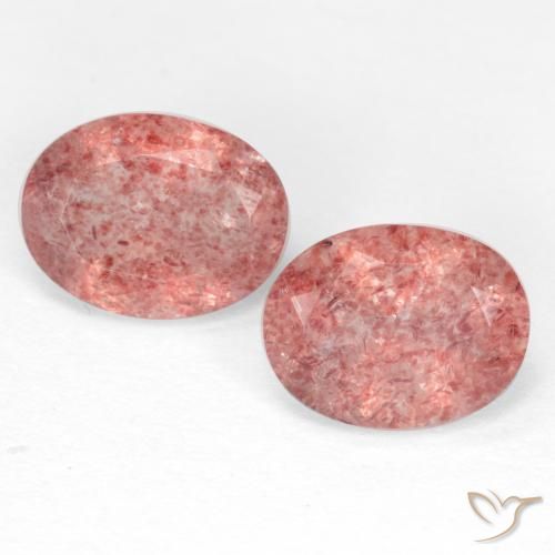 2.36ctw Natural Rosa rosado cuarzo fresa, Ovalada, Translúcido