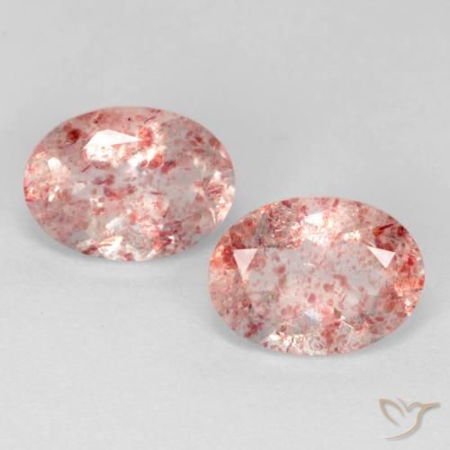 2.47ctw Natural Rosado cálido claro cuarzo fresa, Ovalada, Transparente