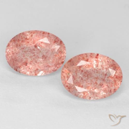 2.49ctw Natural Rosado claro medio Cuarzo fresa, Ovalada, Translúcido