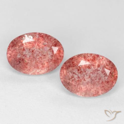 2.39ctw Natural Rosa oscuro cuarzo fresa, Ovalada, Translúcido
