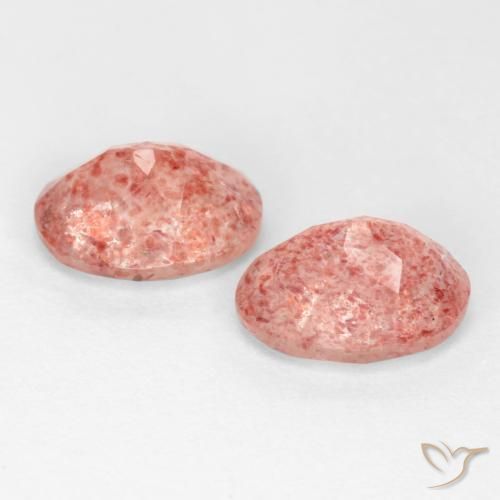 Gemas de Cuarzo fresa Rosado claro natural de 2.49 ct, Ovalada, Translúcido