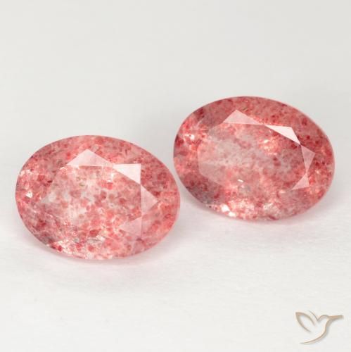 Gemas de Cuarzo fresa Rosado palo de rosa natural de 2.33 ct, Ovalada, Translúcido