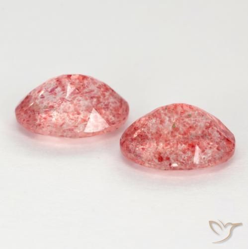 Gemas de Cuarzo fresa Rosado palo de rosa natural de 2.33 ct, Ovalada, Translúcido