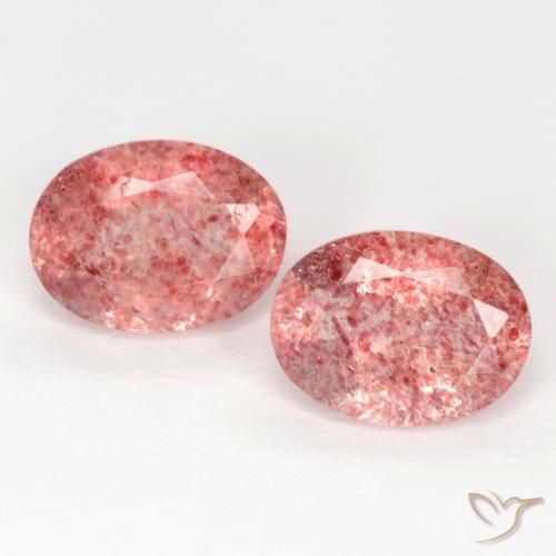 2.35ctw Natural Rosado frambuesa cuarzo fresa, Ovalada, Translúcido