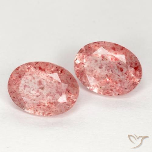 Gemas de cuarzo fresa rosa natural de 2,24 ct, corte óvalo, translúcido