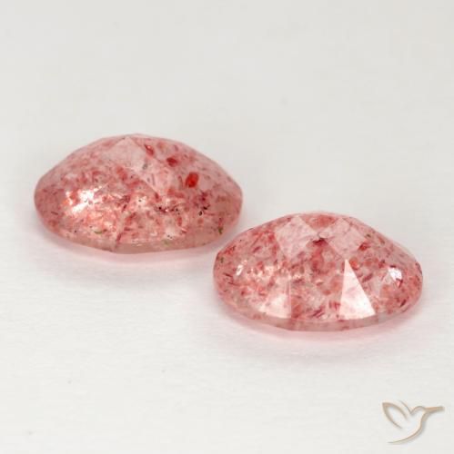 Gemas de cuarzo fresa rosa natural de 2,24 ct, corte óvalo, translúcido