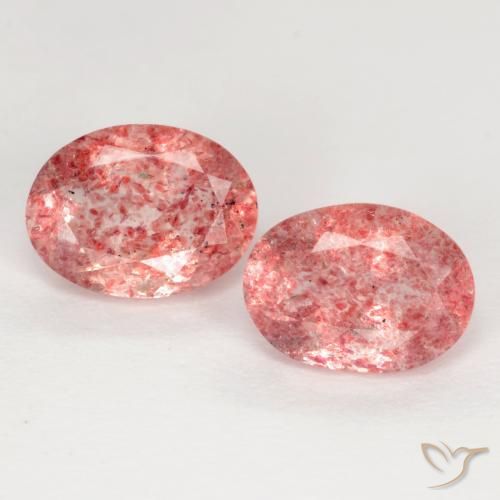 2.31ctw Natural Rosado palo de rosa cuarzo fresa, Ovalada, Translúcido