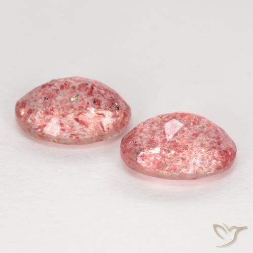 Gemas de Cuarzo fresa Rosado palo de rosa natural de 2.31 ct, Ovalada, Translúcido
