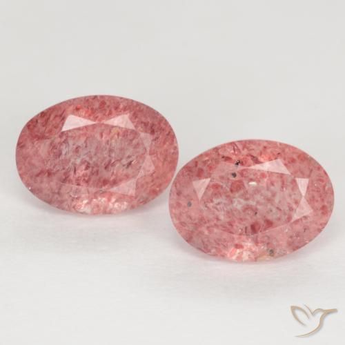 2.75ctw Natural Rosado rojizo cuarzo fresa, Ovalada, Translúcido