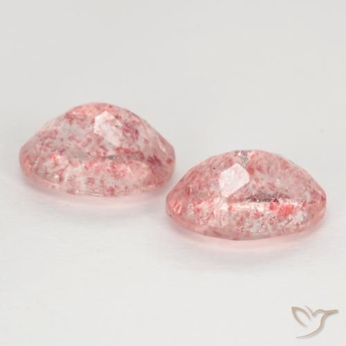 Gemas de Cuarzo fresa Rosado claro medio natural de 2.38 ct, Ovalada, Translúcido