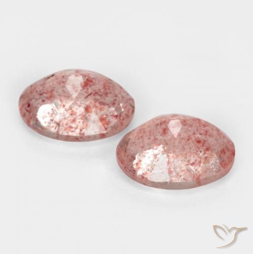 Gemas de cuarzo fresa Rosado claro natural de 2.62 ct, Ovalada, Transparente