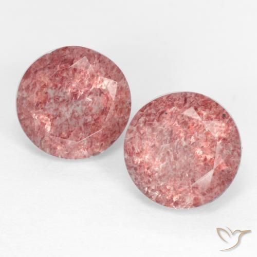 2.50ctw Natural Rosa rosado Cuarzo fresa, Redondo, Translúcido