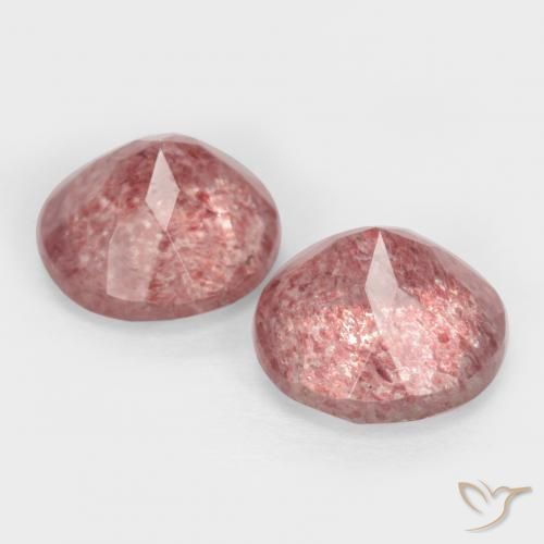 Gemas de Cuarzo fresa Rosa rosado natural de 2.50 ct, Redondo, Translúcido