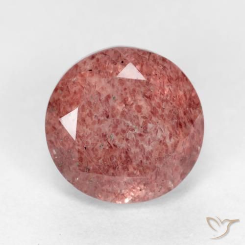 1.48ct Natural Rosado frambuesa Cuarzo fresa, Redondo, Translúcido
