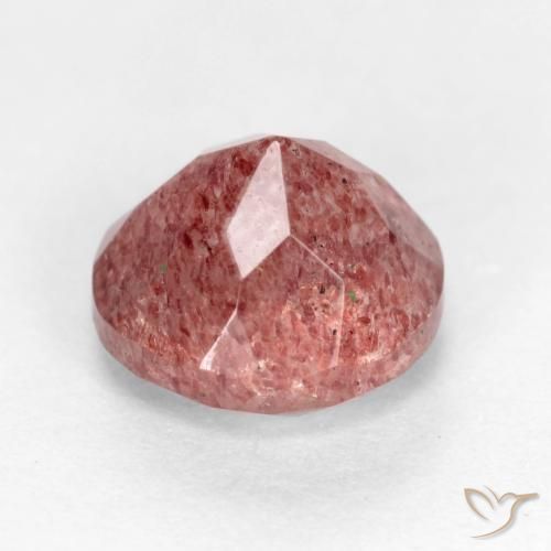 Cuarzo fresa Rosado frambuesa natural de 1.48 ct, Redondo, Translúcido
