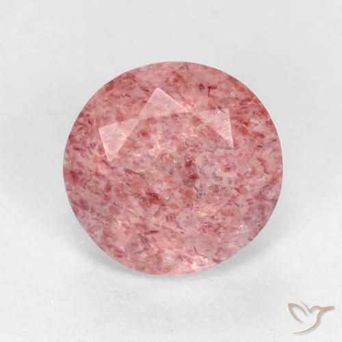 1.31ct Natural Rosado medio Cuarzo fresa, Redondo, Translúcido