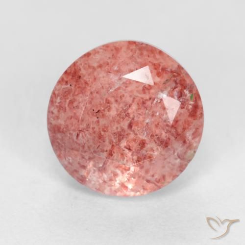 1.50ct Natural Rosado rojizo Cuarzo fresa, Redondo, Translúcido