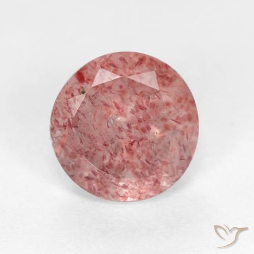 1.31ct Natural Rosa rosado cuarzo fresa, Redondo, Translúcido