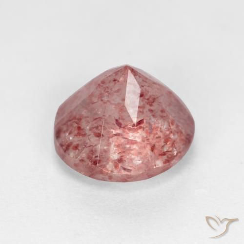 Cuarzo fresa Rosa rosado natural de 1.31 ct, Redondo, Translúcido