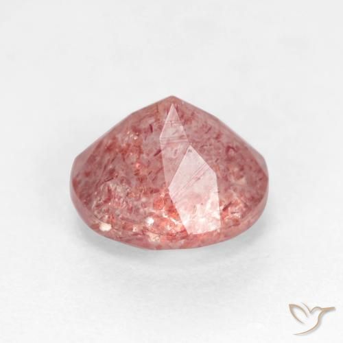 Cuarzo fresa Rosado claro natural de 1.24 ct, Redondo, Translúcido