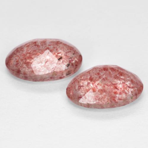 Gemas de Cuarzo Fresa Rosado claro natural de 1.46 ct, Corte Óvalo, Translúcido