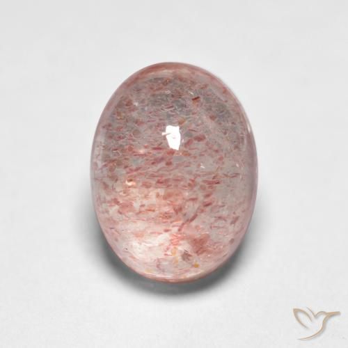 1.76ct Natural Rosado claro cuarzo fresa, Ovalada, Transparente