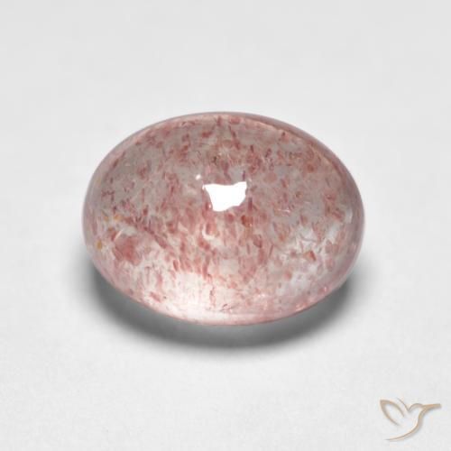 Cuarzo fresa Rosado claro natural de 1.76 ct, Ovalada, Transparente