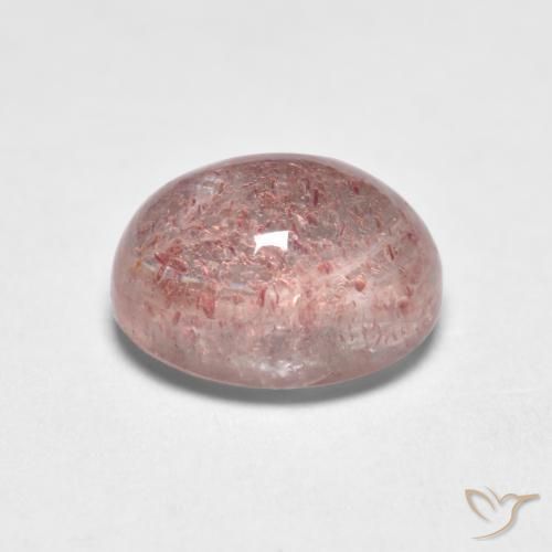 Cuarzo fresa Rosado claro natural de 1.76 ct, Ovalada, Transparente