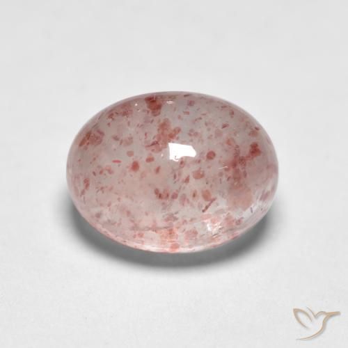 Cuarzo fresa Rosado claro natural de 1.82 ct, Ovalada, Transparente