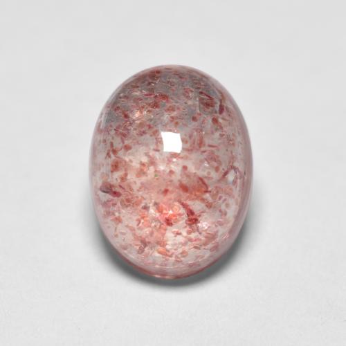 Cuarzo Fresa Rosado claro natural de 1.72 ct, Corte Óvalo, Transparente