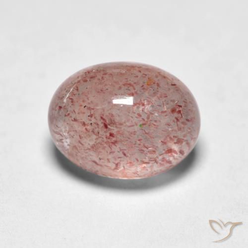 Cuarzo fresa Rosado claro natural de 1.56 ct, Ovalada, Translúcido