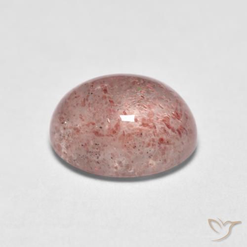 Cuarzo fresa Rosado claro natural de 1.56 ct, Ovalada, Translúcido