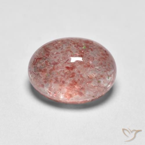 Cuarzo fresa Rosado terroso natural de 1.59 ct, Ovalada, Translúcido