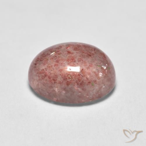Cuarzo fresa Rosado terroso natural de 1.59 ct, Ovalada, Translúcido