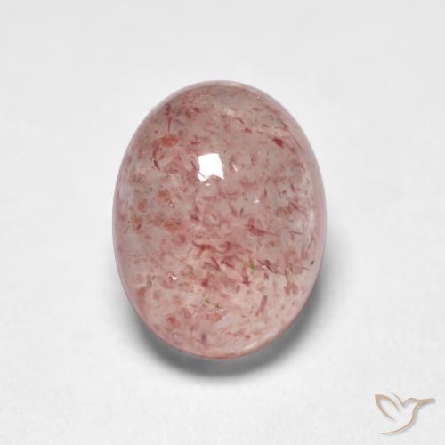1.73ct Natural Rosado claro cuarzo fresa, Ovalada, Translúcido