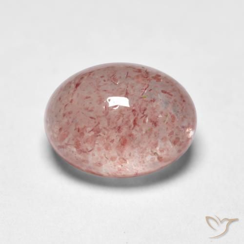 Cuarzo fresa Rosado claro natural de 1.73 ct, Ovalada, Translúcido
