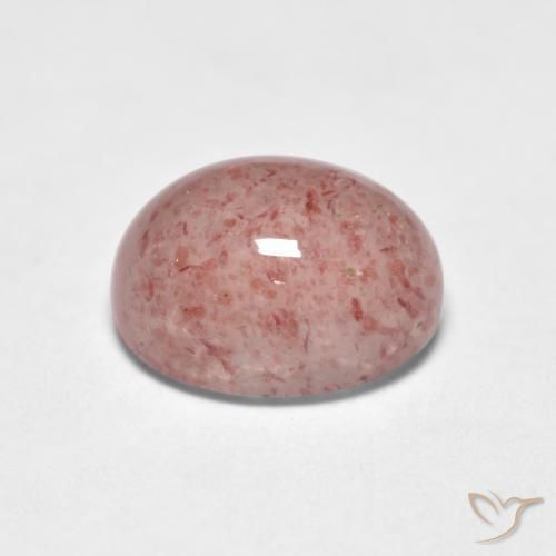 Cuarzo fresa Rosado claro natural de 1.73 ct, Ovalada, Translúcido