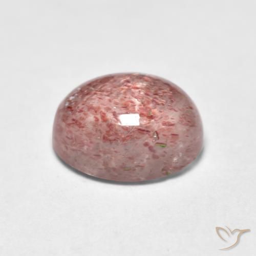 Cuarzo fresa Rosado medio natural de 1.58 ct, Ovalada, Transparente