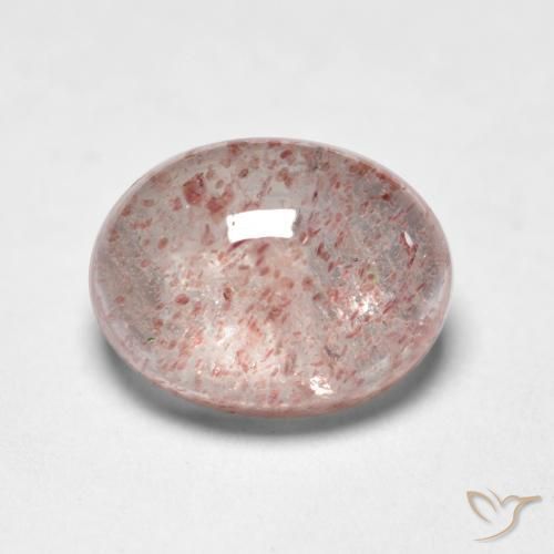 Cuarzo fresa Rosado claro natural de 1.43 ct, Ovalada, Transparente