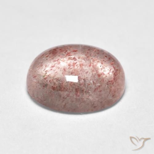 Cuarzo fresa Rosado claro natural de 1.43 ct, Ovalada, Transparente