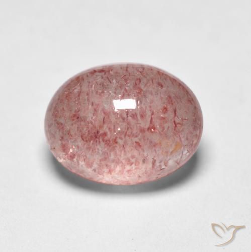 Cuarzo fresa Rosado medio natural de 1.70 ct, Ovalada, Transparente