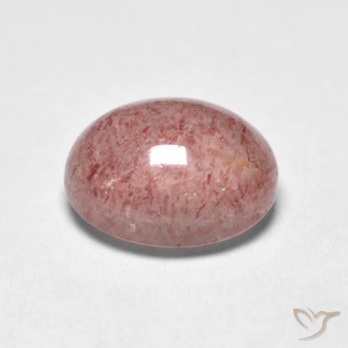 Cuarzo fresa Rosado medio natural de 1.70 ct, Ovalada, Transparente