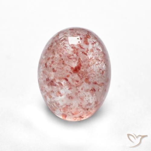 1.78ct Natural Rosado claro cuarzo fresa, Ovalada, Translúcido