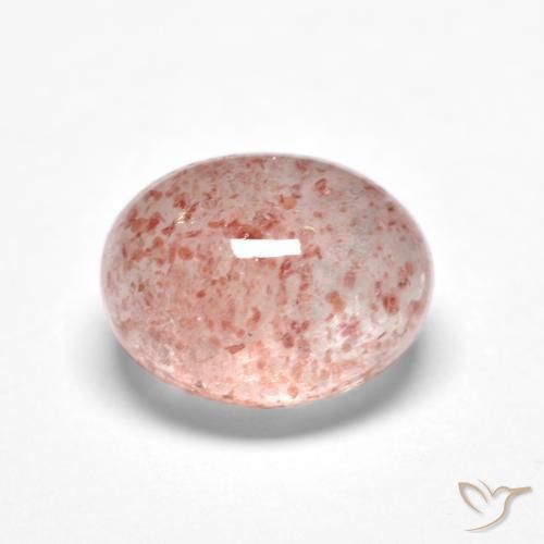 Cuarzo fresa Rosado claro natural de 1.78 ct, Ovalada, Translúcido