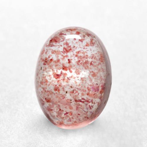 Cuarzo fresa rosa natural de 1,61 ct, corte óvalo, translúcido