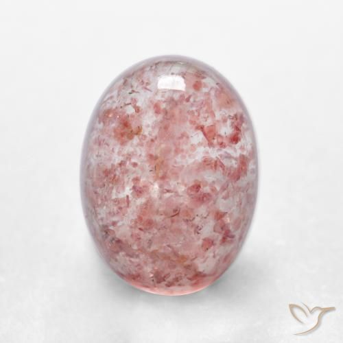 1.73ct Natural Rosado claro cuarzo fresa, Ovalada, Translúcido